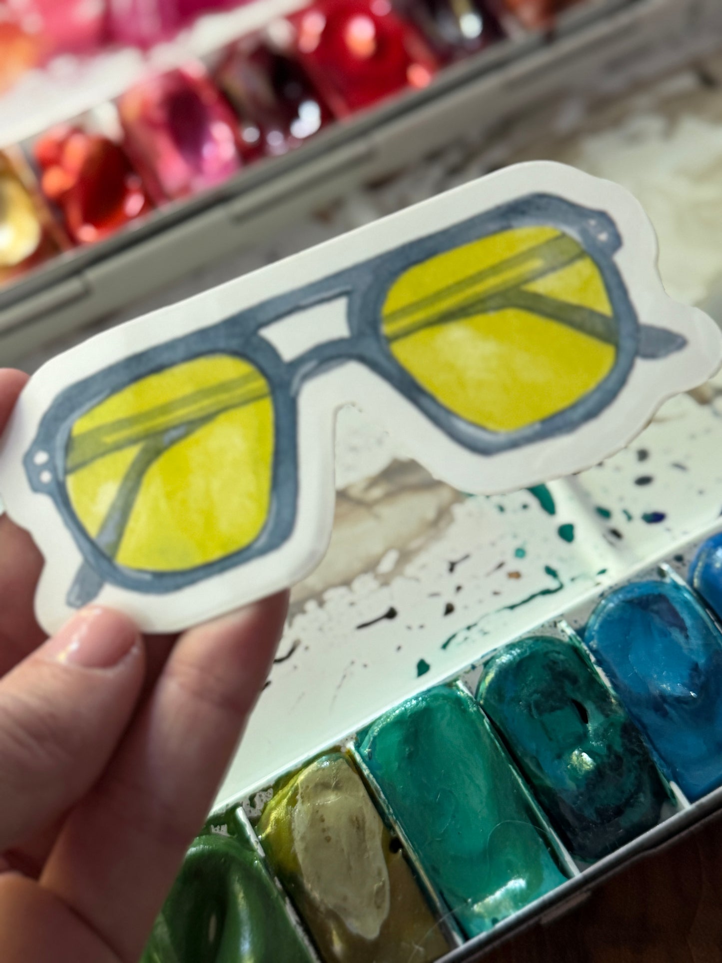 Blue Glasses Vinyl Sticker