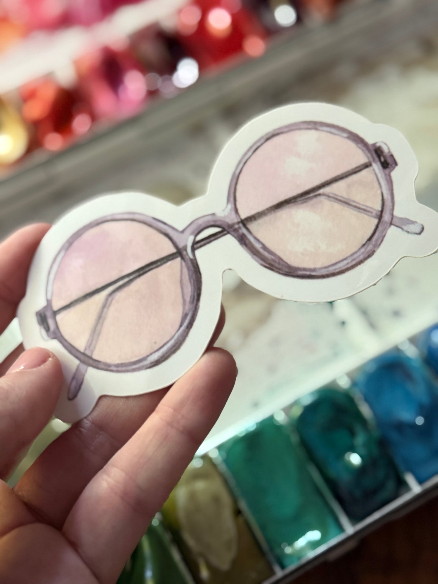 Round Glasses Vinyl Sticker