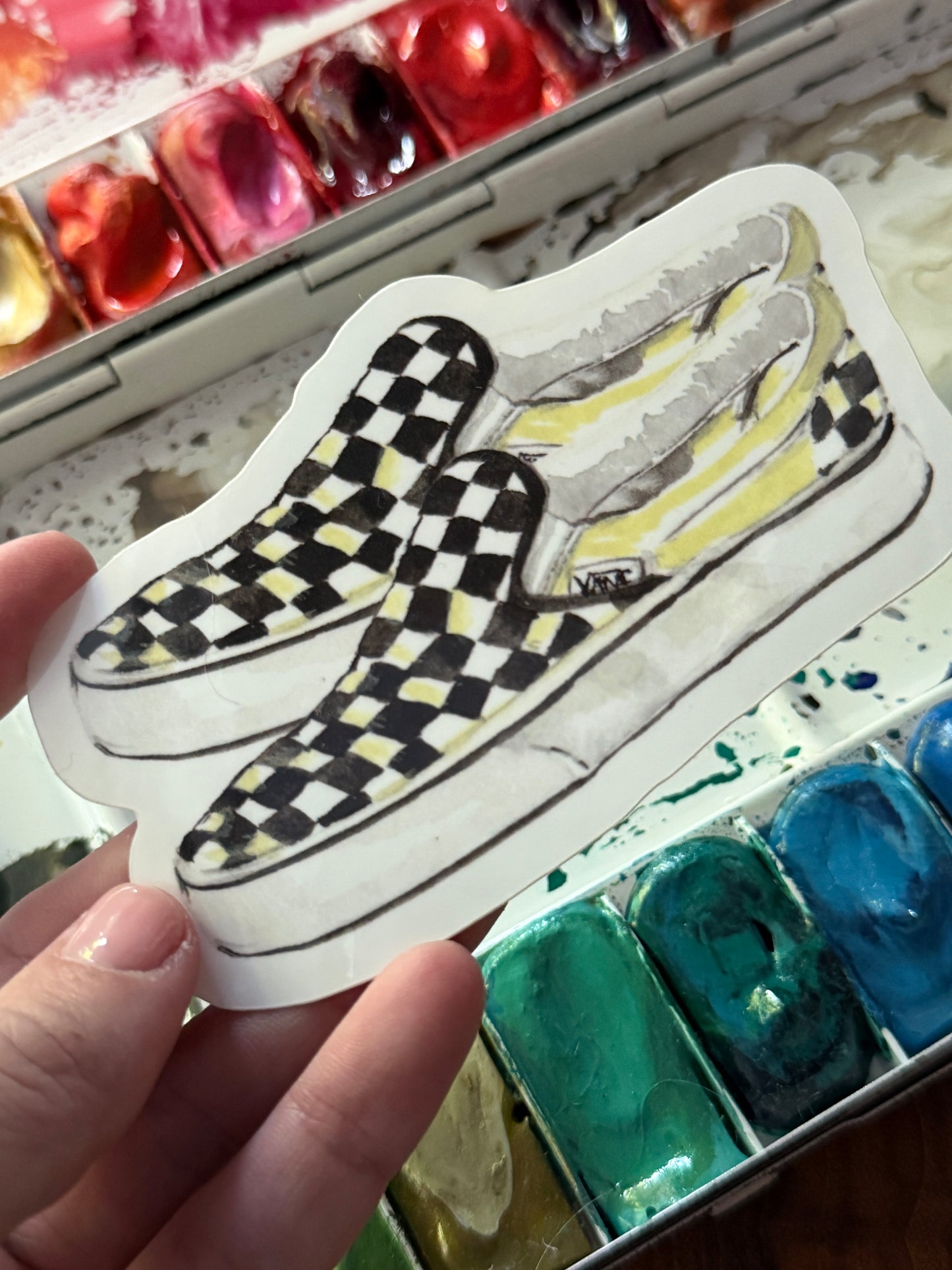 Checkered Vans Vinyl Sticker