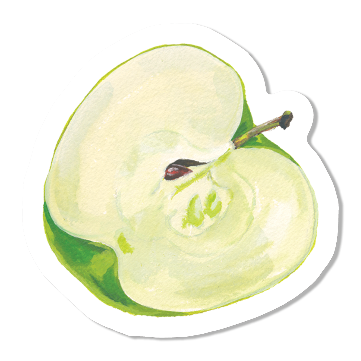 Green Apple Half Vinyl Sticker