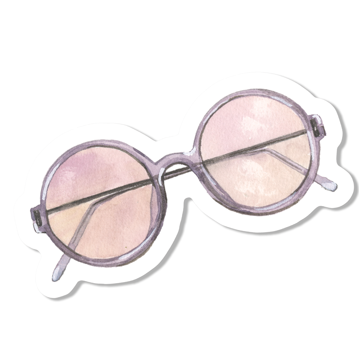 Round Glasses Vinyl Sticker