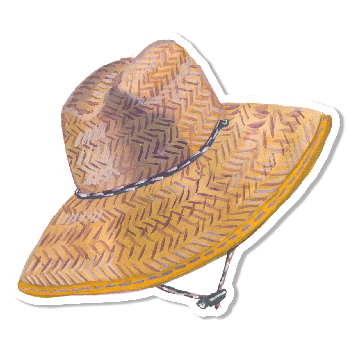 Beach Hat Vinyl Sticker