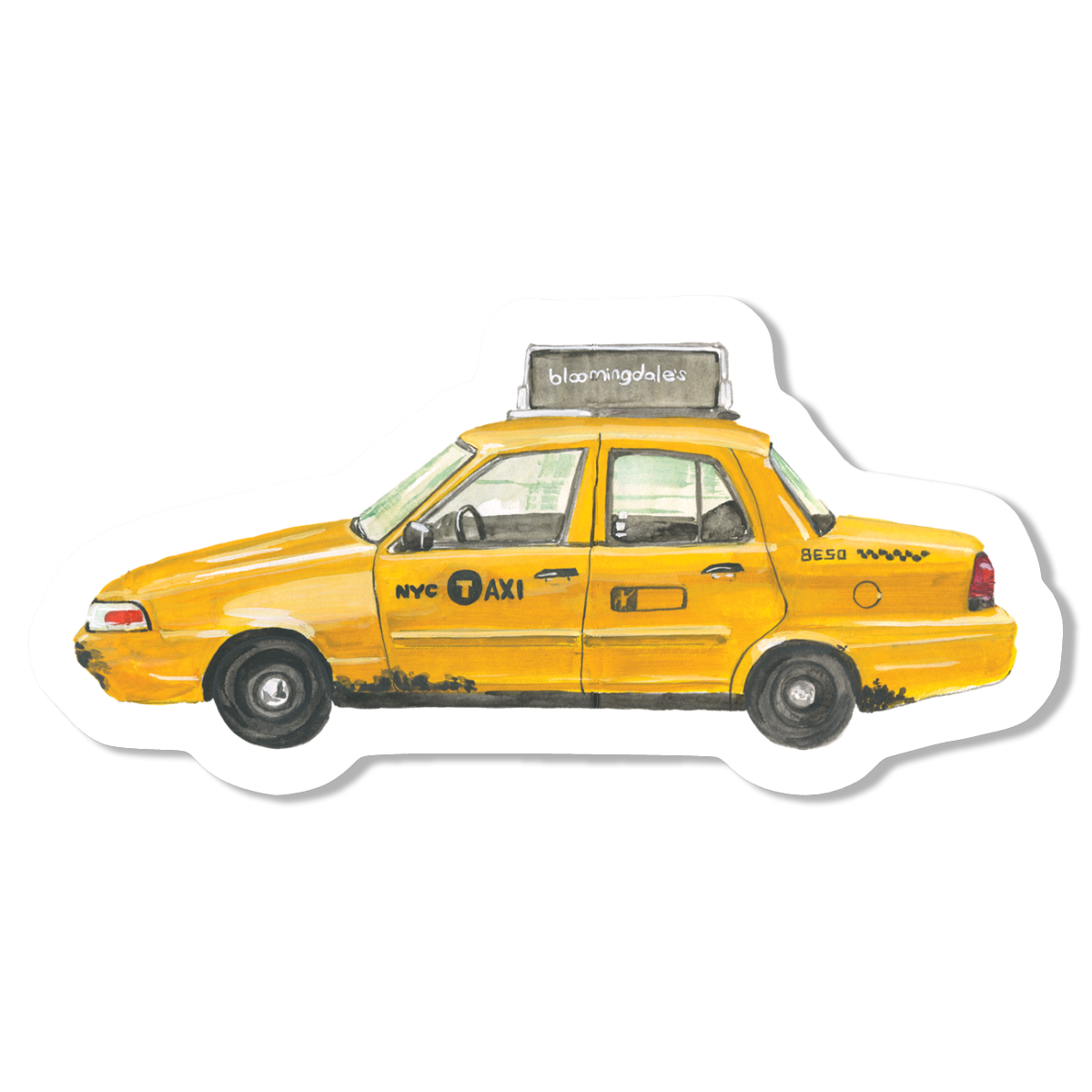 Taxi Cab Vinyl Sticker
