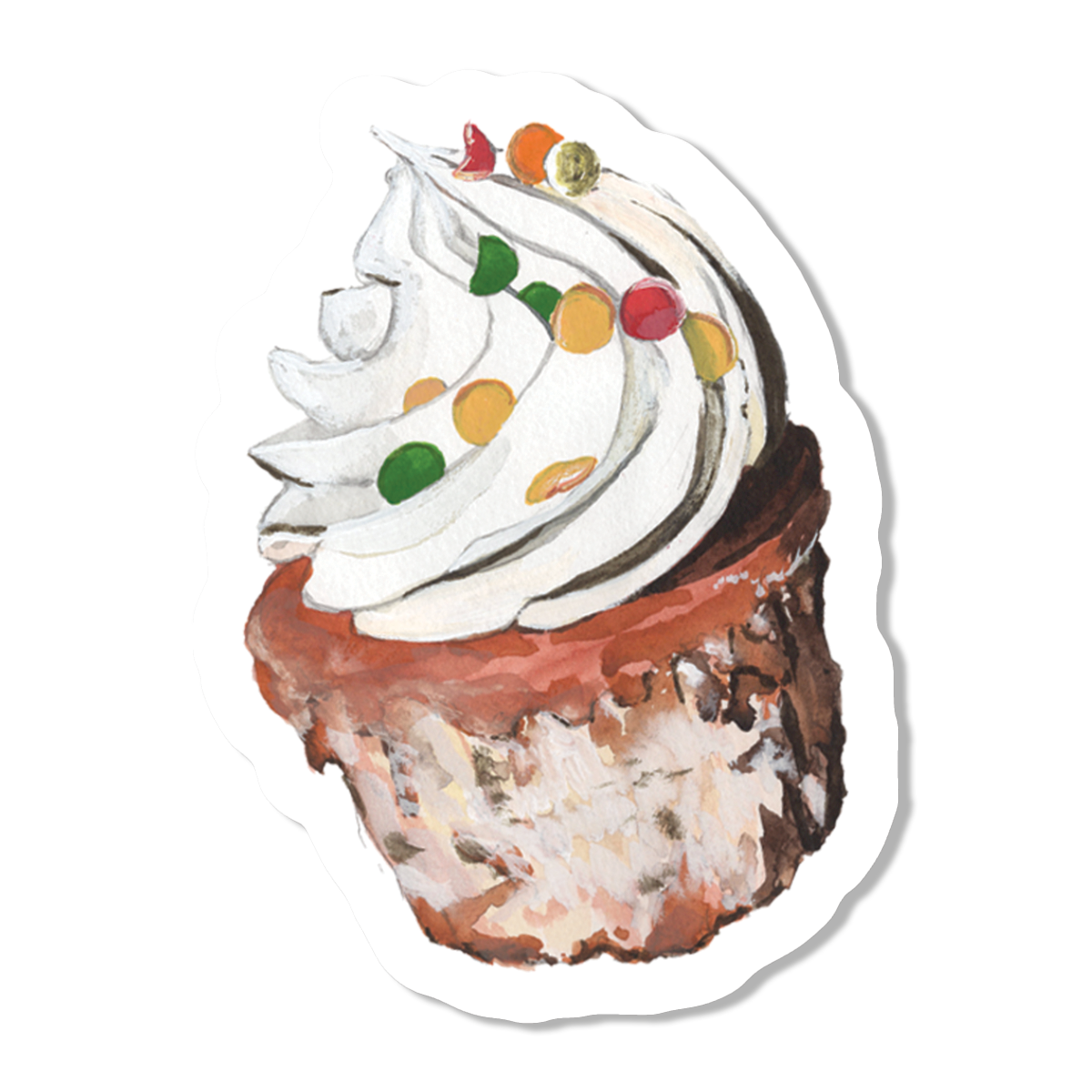 Vanilla Sprinkle Cupcake Vinyl Sticker