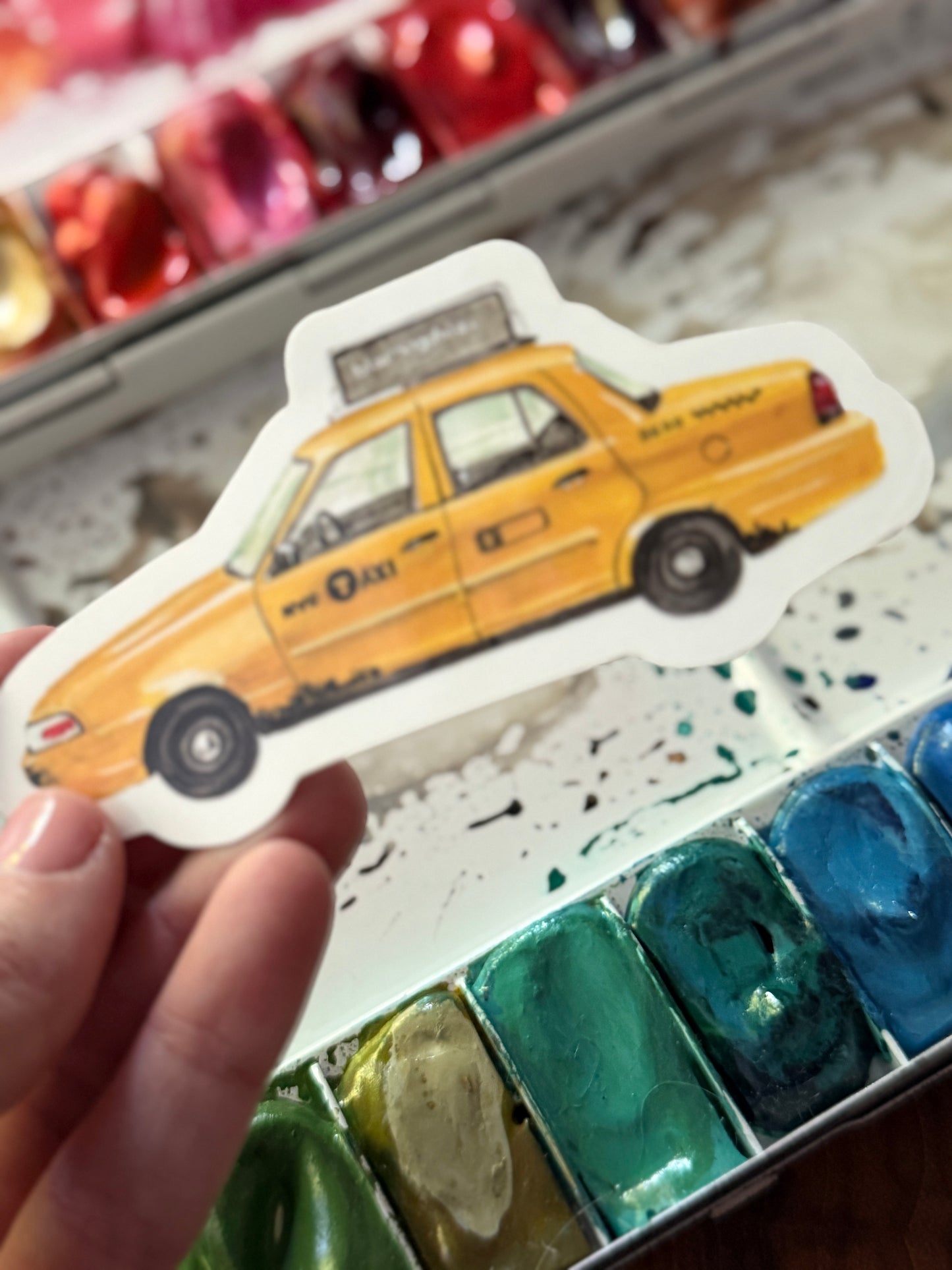 Taxi Cab Vinyl Sticker