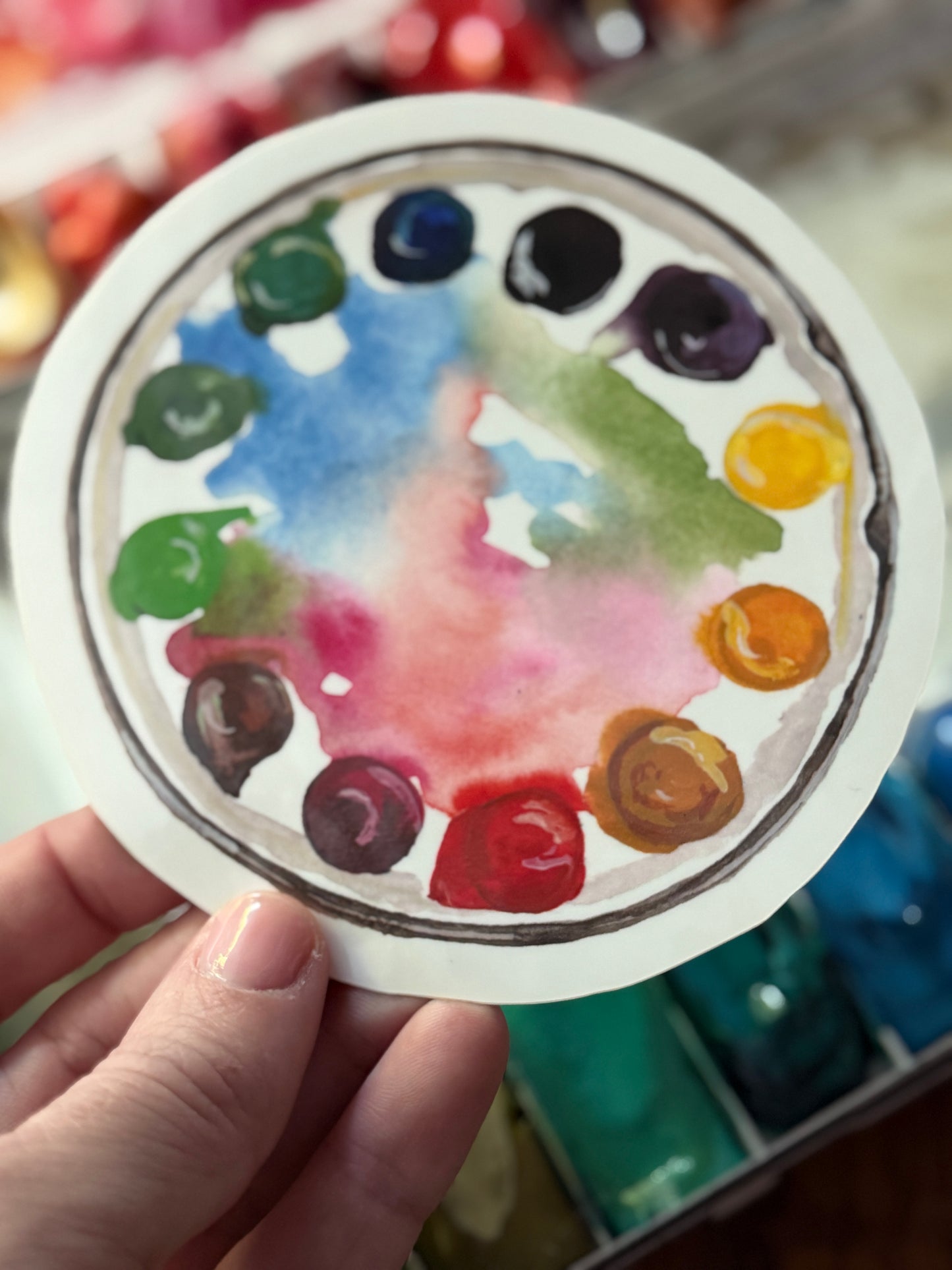 Watercolor Palette Vinyl Sticker