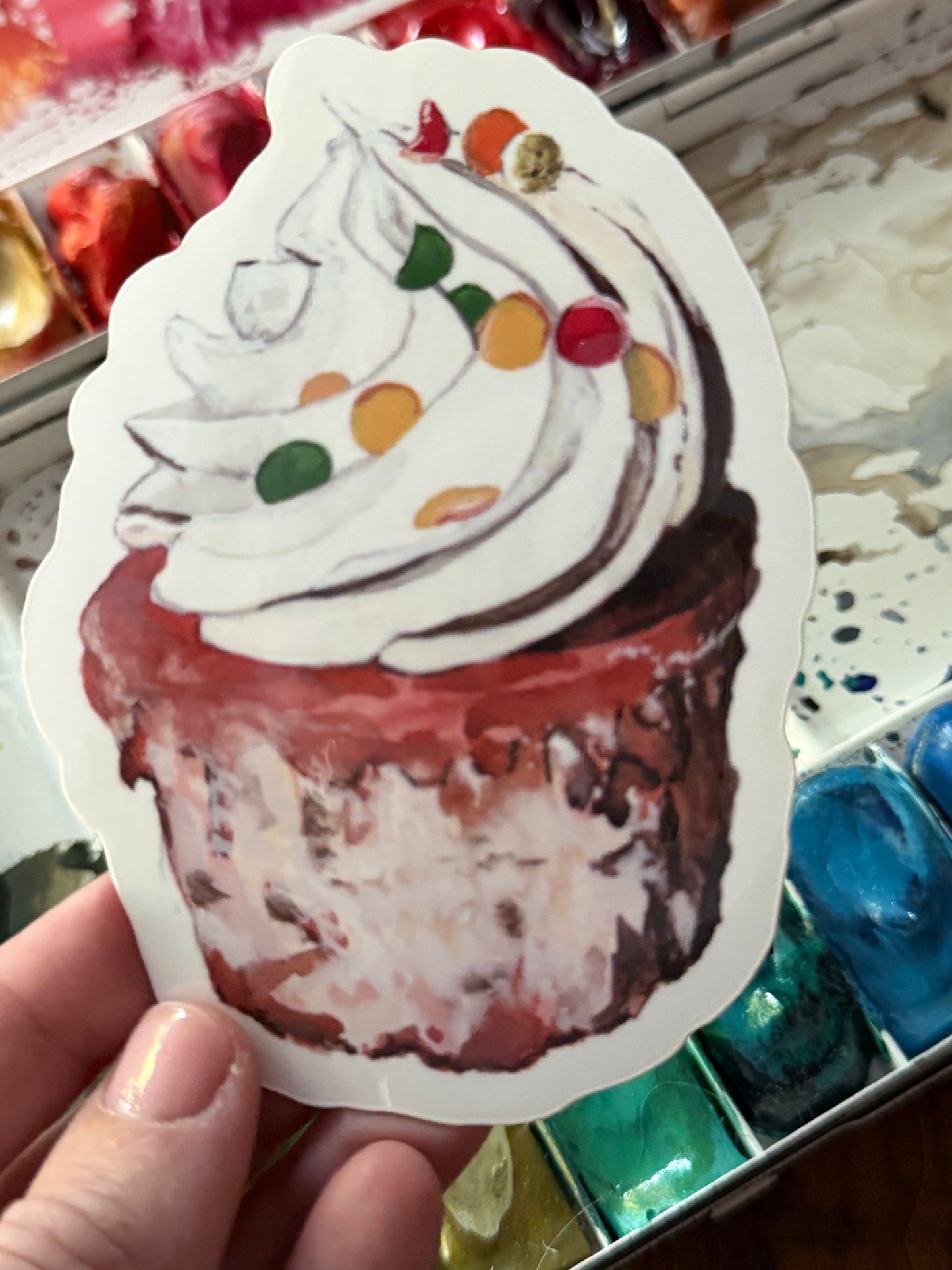 Vanilla Sprinkle Cupcake Vinyl Sticker