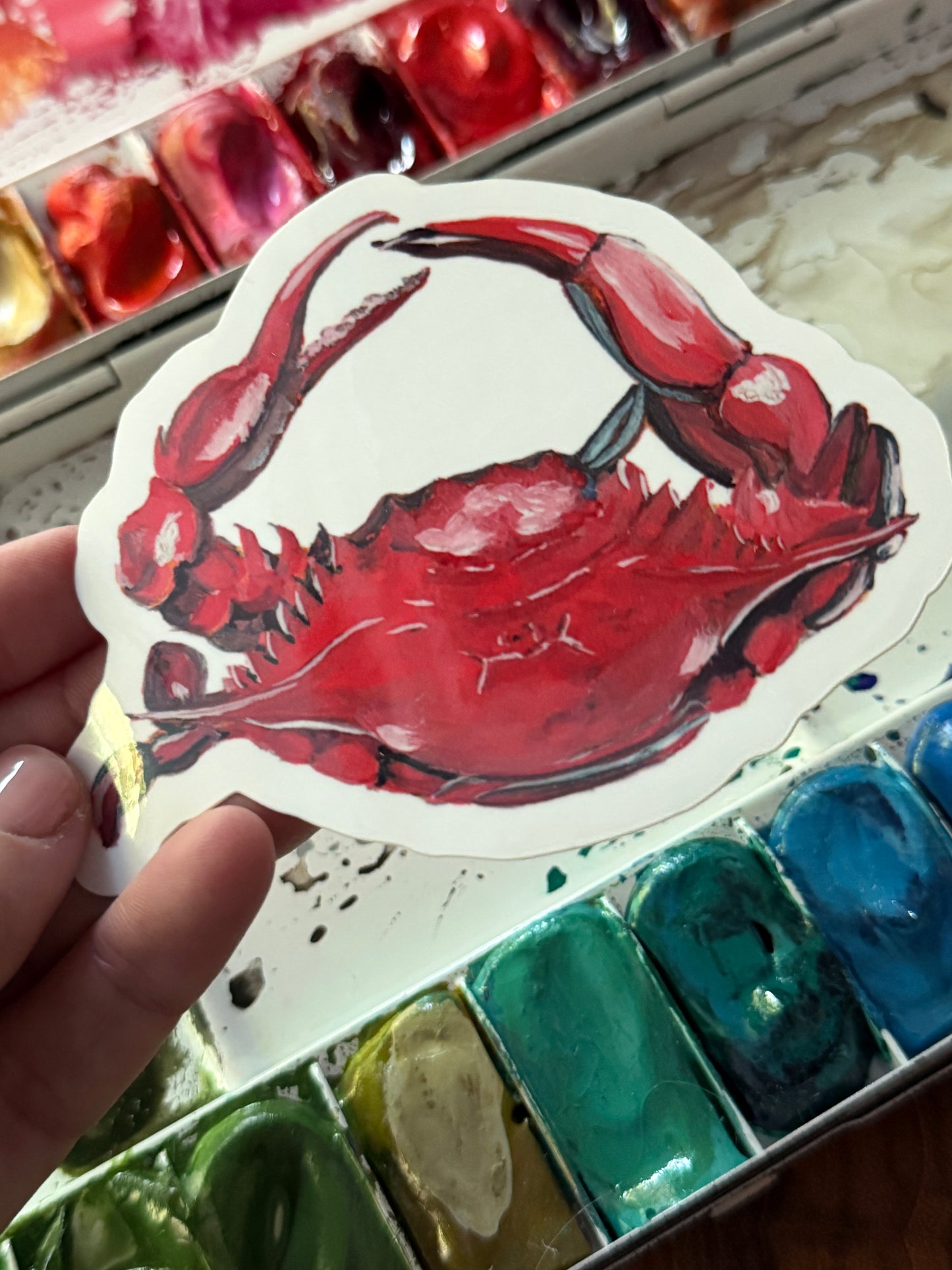 Red Crab Vinyl Sticker