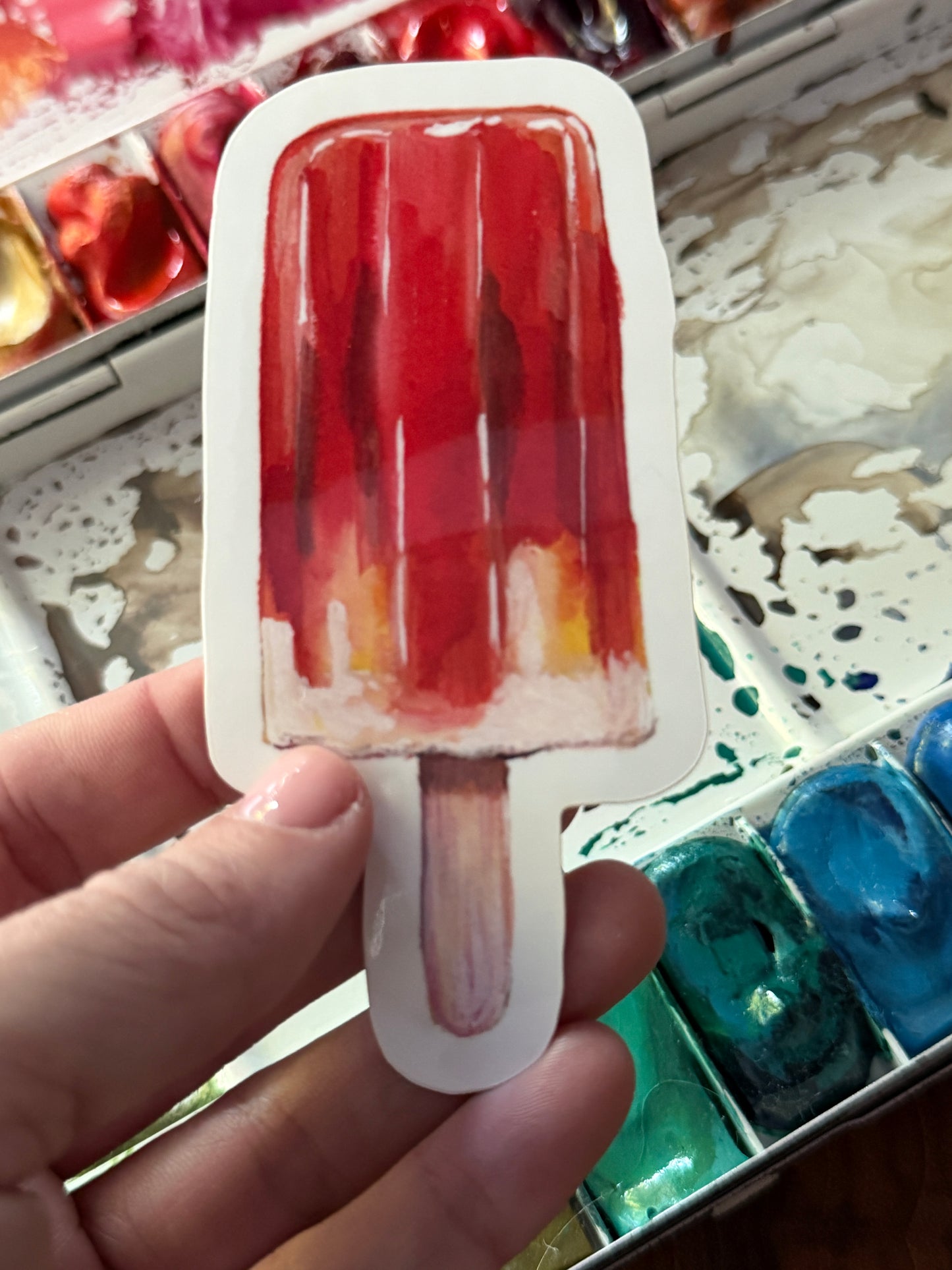 Strawberry Popsicle Vinyl Sticker