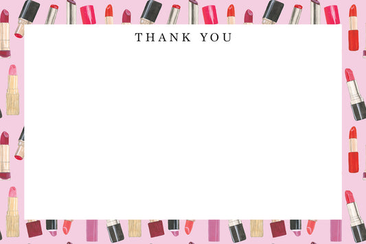 Lipsticks Thank You Note Set