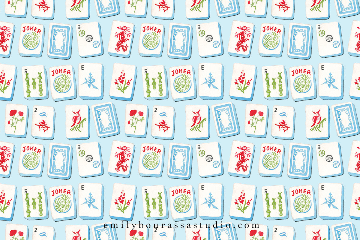 Mahjong Thank You Note Set