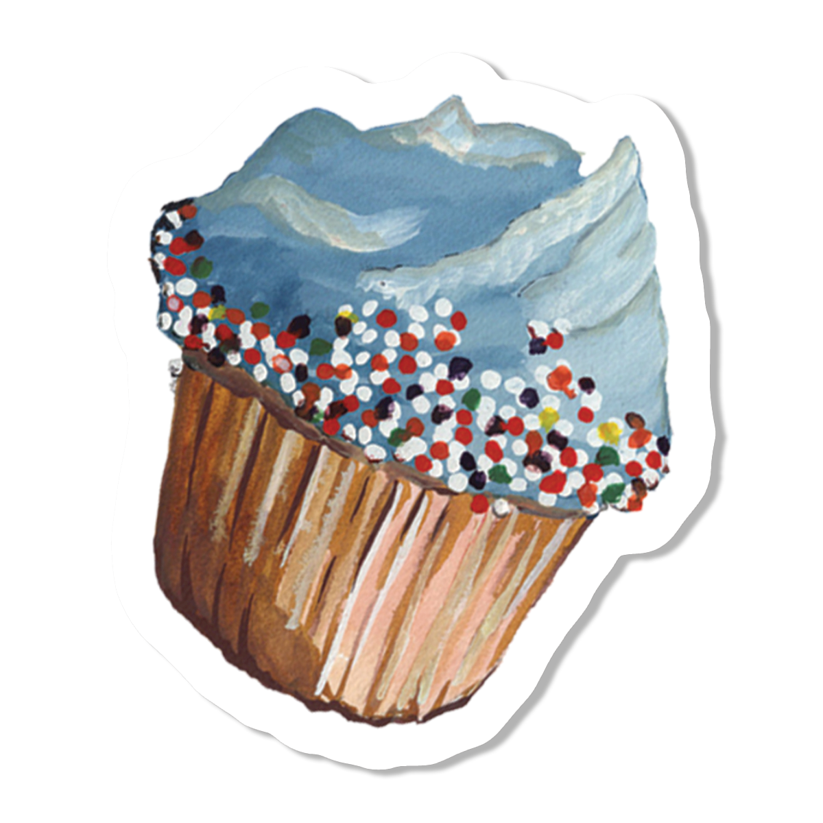 Blue Sprinkle Cupcake Vinyl Sticker