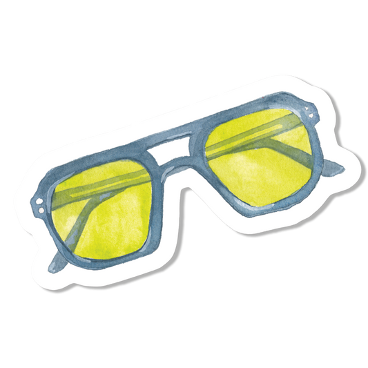 Blue Glasses Vinyl Sticker