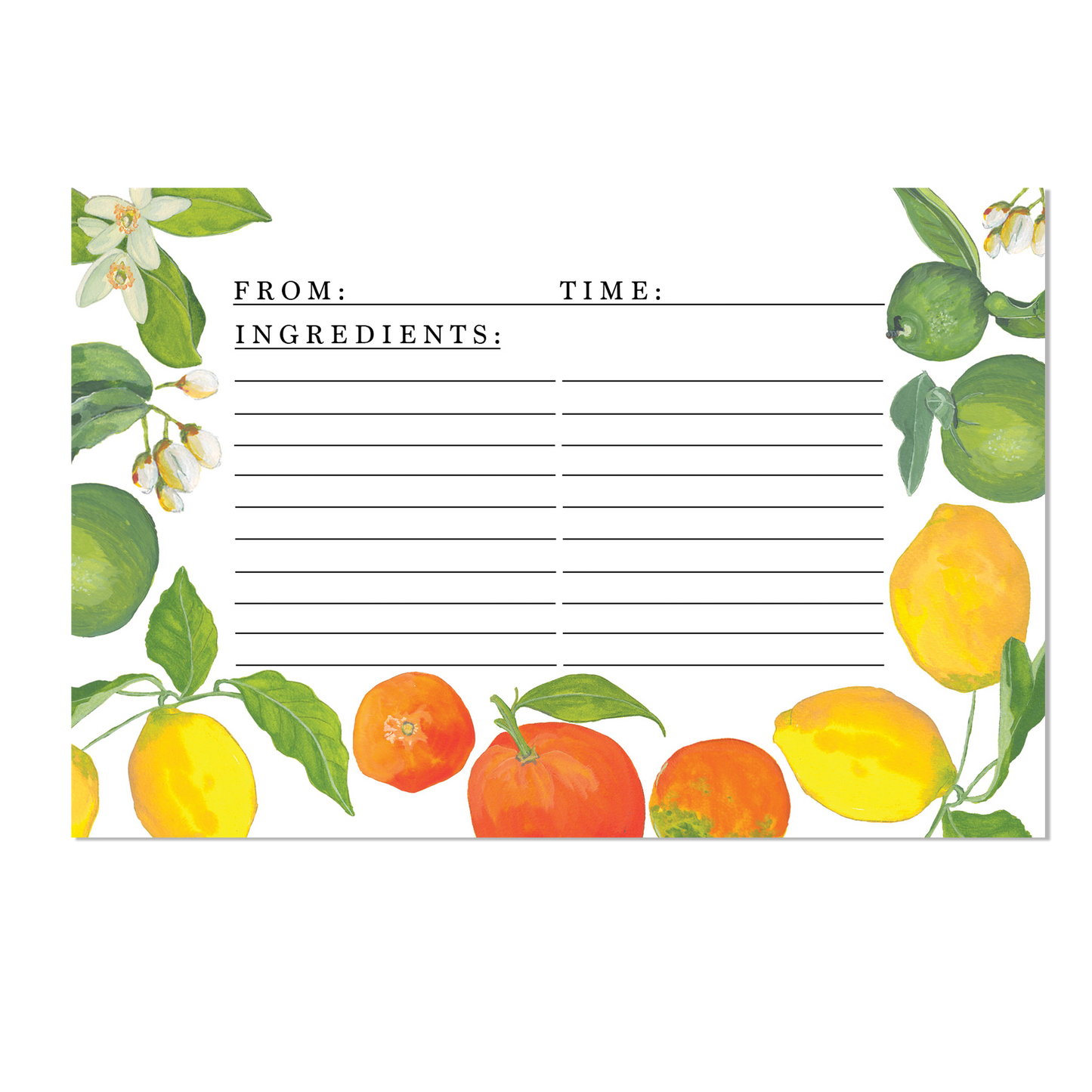 Citrus Recipe Card Set
