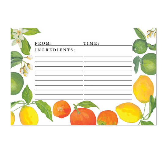 Citrus Recipe Card Set