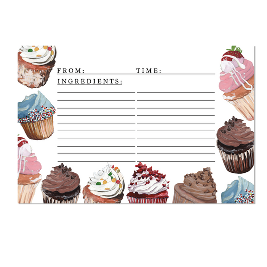 Cupcake Recipe Card Set