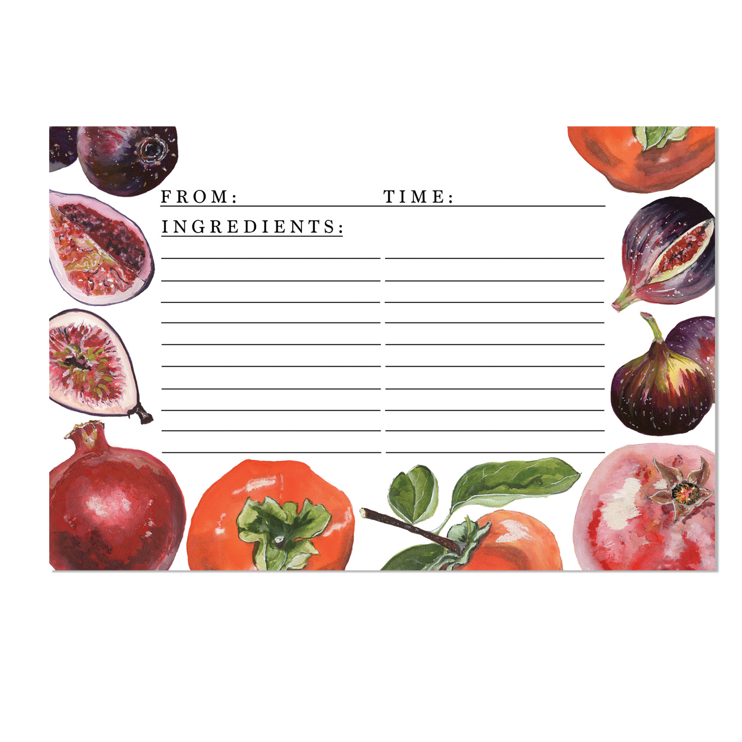 Fall Fruit Recipe Card Set