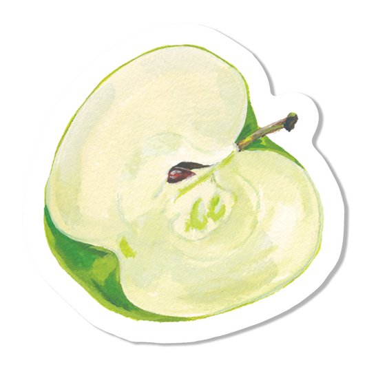 Green Apple Half Vinyl Sticker