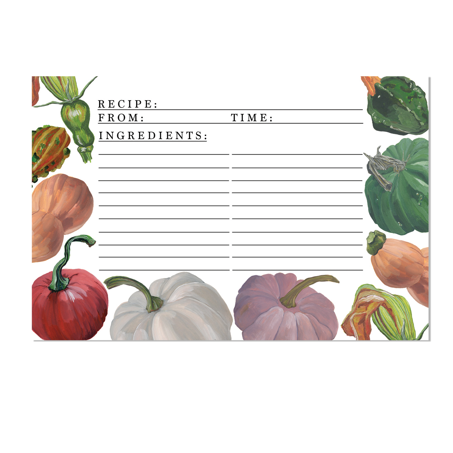 Pumpkins Recipe Card Set