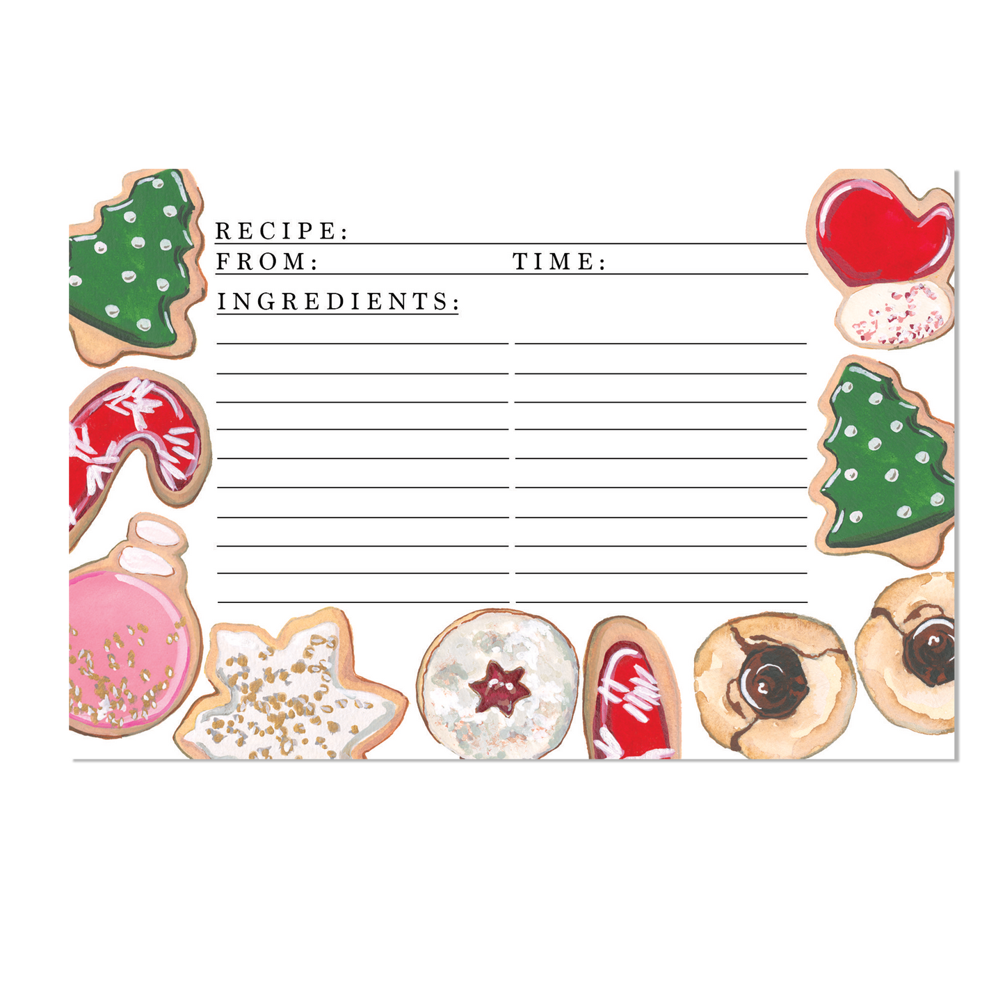 Christmas Cookies Recipe Card Set