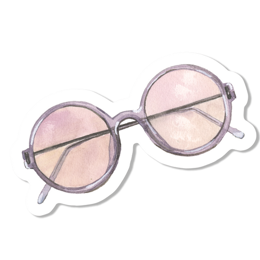 Round Glasses Vinyl Sticker