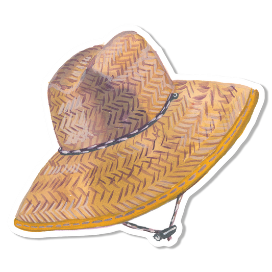 Beach Hat Vinyl Sticker