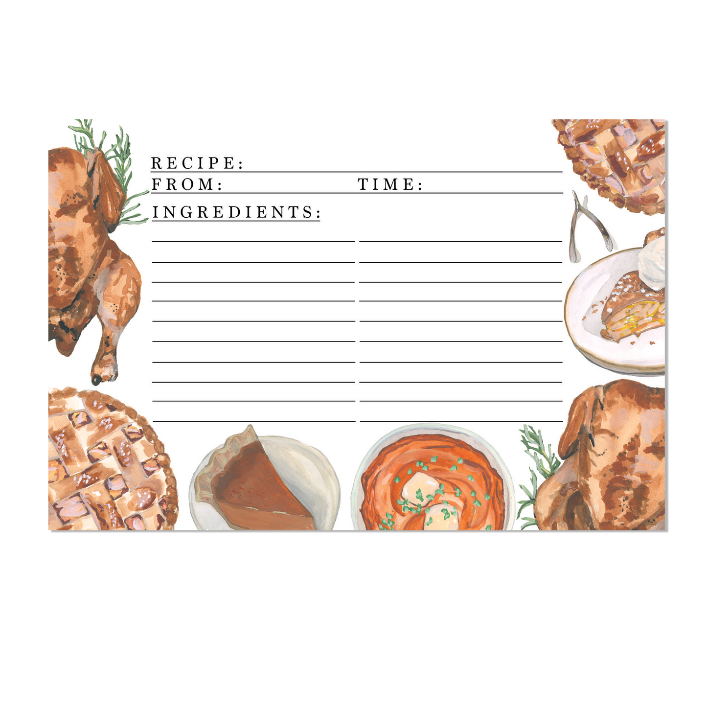 Thanksgiving Recipe Card Set